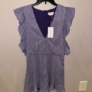 Lovers+Friends Purple Checkered romper